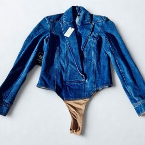 Blue Denim Bodysuit Jacket